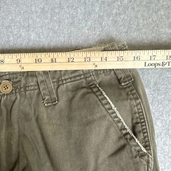 Abercrombie & Fitch Mens Size Medium Cargo Shorts Green Pockets Distressed - Picture 4 of 7